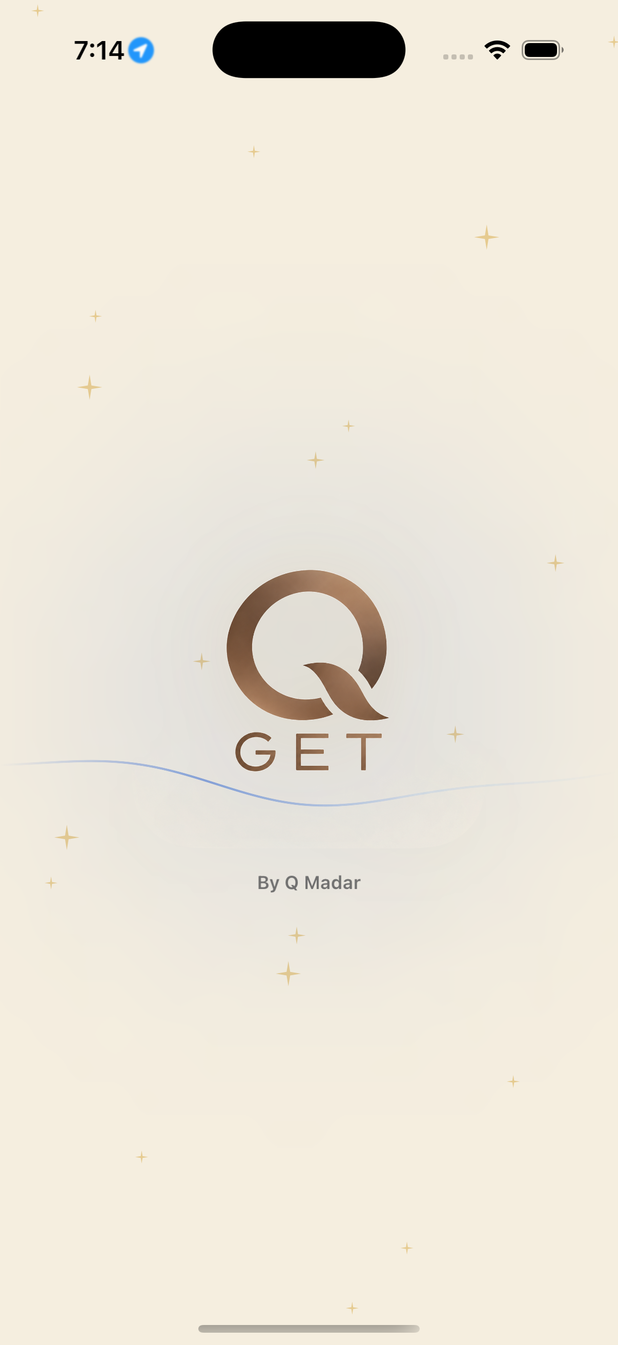 Q GET iPhone app launch screen